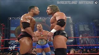 Download lagu Triple H vs The Rock vs Kurt Angle Triple Threat Match (Attitude Era at it's Best) Don't Miss Ending mp3