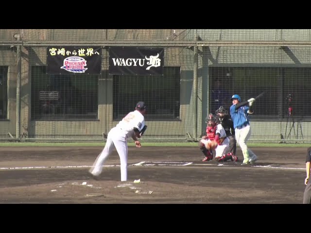【みやざきPL】本日3打数3安打!! ファイターズ・吉田賢吾 同点のタイムリー2ベースヒット!! 2025年10月14日 ハンファ・イーグルス 対 北海道日本ハムファイターズ