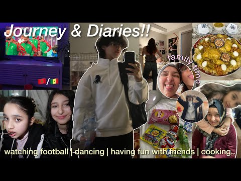 JOURNEY&DIARIES📆🤍🍜|يوميات حياتنا كعائلة مغربية🛁! تفرجنا في ماتش المغرب و السنغال مجموعين🏟️
