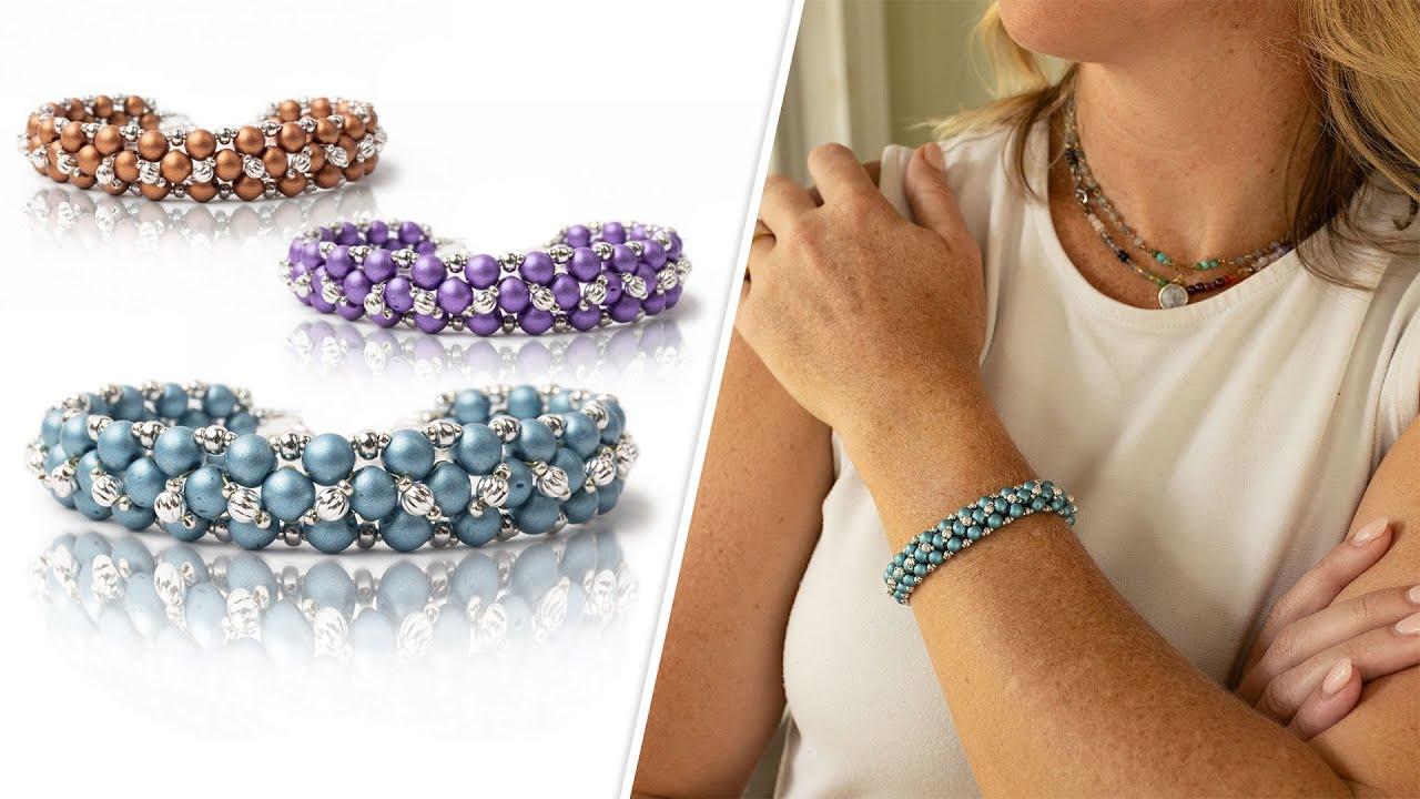 RounDuo Criss Cross Bracelet - DIY Jewelry Making Tutorial by PotomacBeads