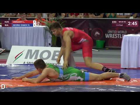 1/4 GR - 85 kg: L. VARSANYI (HUN) v. R. GEORGI DIMOV (BUL)