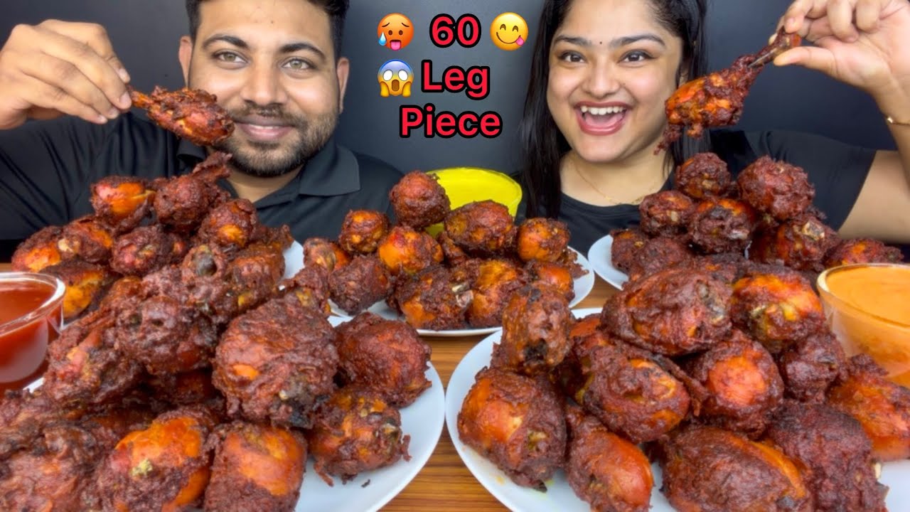 60 CHICKEN DRUMSTICKS EATING CHALLENGE 😱 SPICY CRISPY CHICKEN LEG PIECE EATING CHALLENGE | MUKBANG