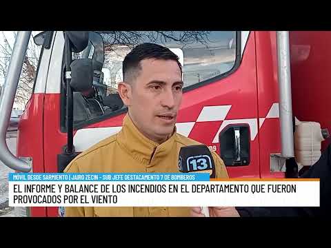 Quema de pastizales y el Zonda provocaron múltiples incendios en Sarmiento