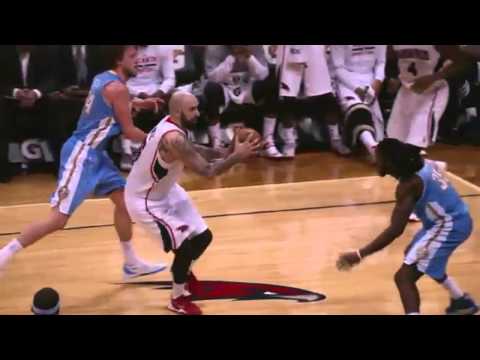 Pero Antic with the fake and the finger roll vs the Nuggets