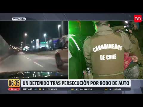 Persecución policial tras robo de auto deja un detenido | 24 Horas TVN Chile