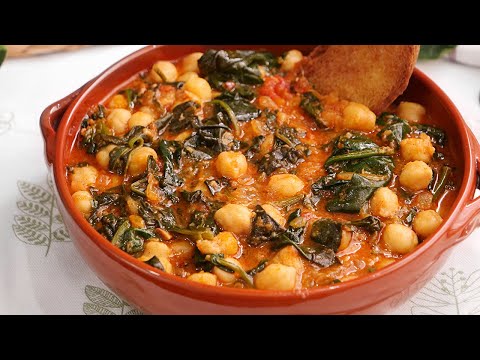 Espinacas con Garbanzos - Receta Tradicional y Sabrosa