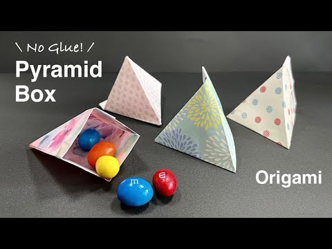Origami Pyramid Gift Box | How to fold an origami pyramid self-locking gift box | DIY paper craft