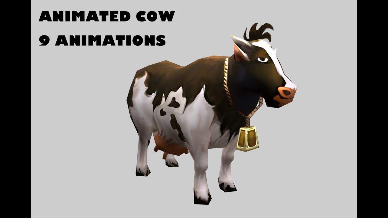 Анимированная корова 3D Модель