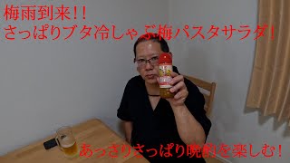 【料理系おじさん】豚冷しゃぶ梅パスタサラダ