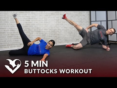 5 Min Buttocks Workout for Men & Women - 5 Minute Butt Exercises & Glutes Workout  at Home