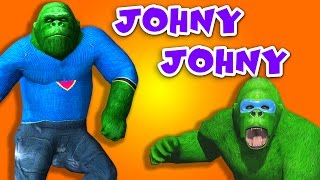 Gorilla Singing Cartoons Johny Johny yes papa and many more Children Nursery Rhymes