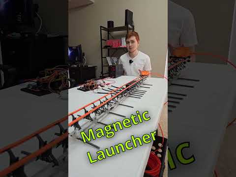 Magnetic Roller Coaster Launch Test 1 #amusementpark #3dprinting #electronics #magnet #rollercoaster