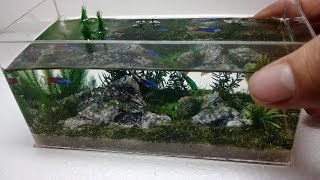 How to DIY miniature aquarium fish tank - Resin art - Amazing art