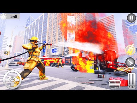 Flying Fire Truck Simulator - Fire Truck Games Firefighter - Android Gameplay