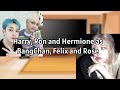 Characters Harry Potter React To Harry Ron And Hermione As BangChan Felix And ROSE AU DESCRIPTION