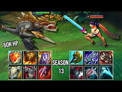 60K HP CHO'GATH vs FIORA SEASON 13 FULL BUILD FIGHTS & Best Fiora Pentakills!