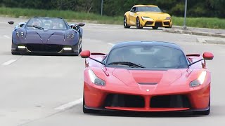 Supercars Leaving a Car Show - Who Sounds Best?