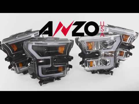 Anzo USA Ford 2015-2017 F-150 Projector Plank Style Switchback Headlight