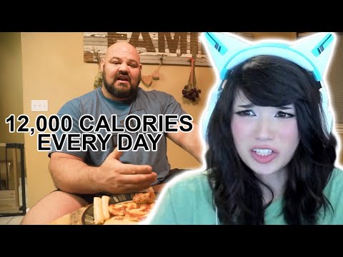Emiru reacts to Full Day of Eating (12,000+ calories) w/ Brian Shaw (World's Strongest Man)