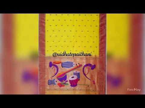 MUNIA BORDER HANDLOOM PURE SILK PAITHANI SAREES | VIDHATEPAITHANI YEOLA