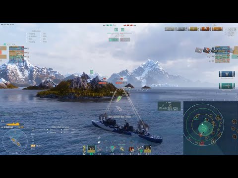 World of Warships : Destroyer Marceau - Fight Battle (Gameplay no commentary)