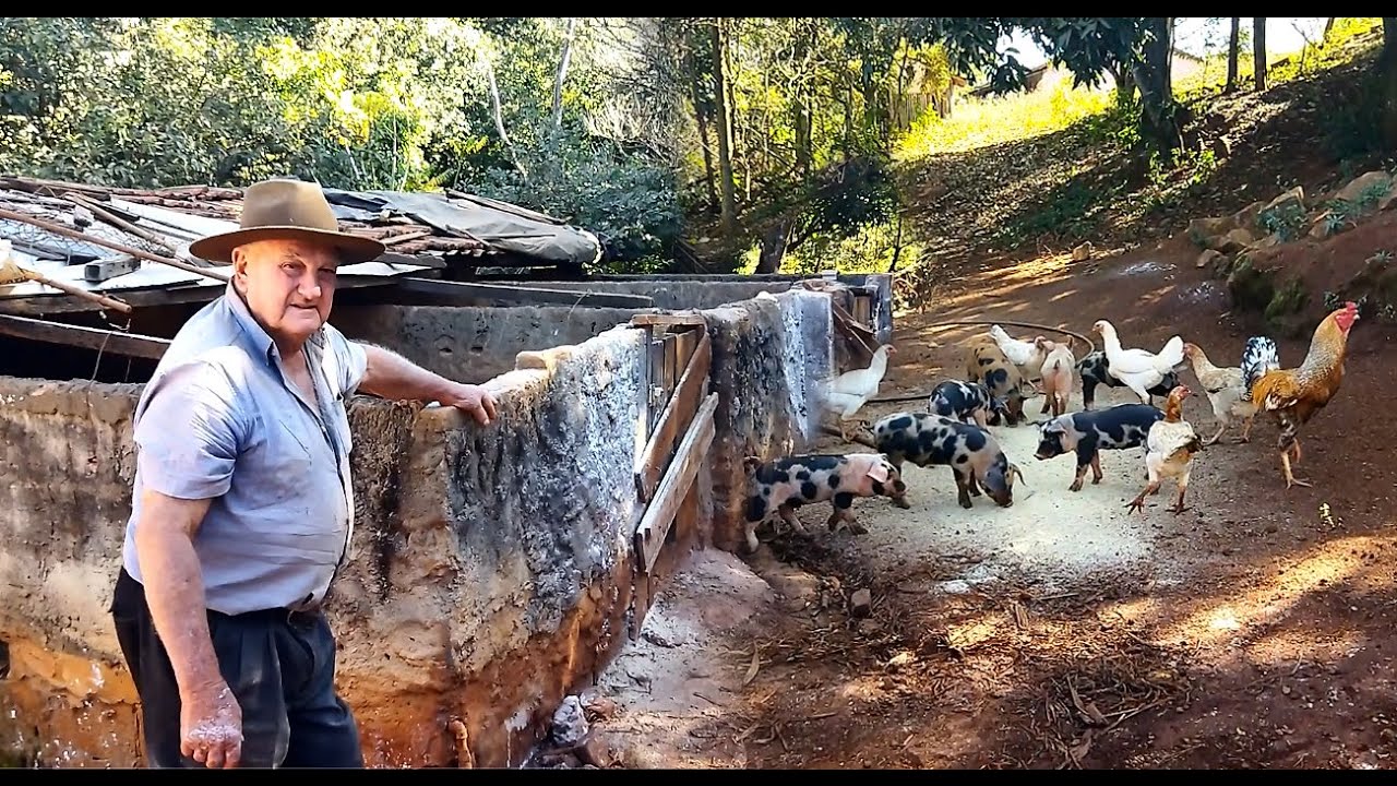 TIRÓTI COM  83 ANOS NA LIDO DO MONJOLO, MOINHO DE FUBÁ E DAS CRIAÇÕES  UM UM LUGAR ENCANTADO,