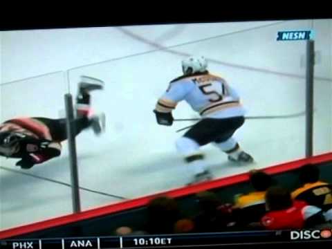 Adam McQuaid knees Nick Foligno