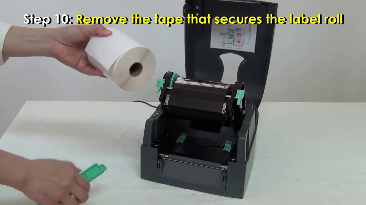 Inserting ribbon (ink foil) and stickers into the GODEX printer thumbnail