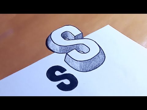 3D floating letter S drawing #3d trick art #opticalillusion #satisfying #creativeart #asmr