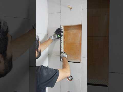 Shower Niche Trim Tips - #shorts #diy #bathroomremodel #construction