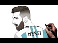 How To Draw Lionel Messi | Step By Step | Football : Soccer
