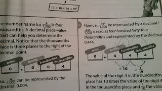 Topic 1-3 EnVision 5th Grade ~ Place Value ~ Decimal to the thousandths