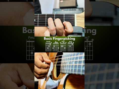 Basic Fingerpicking – Fmaj7 → G → Em7 → Am7 🔁 #Shorts