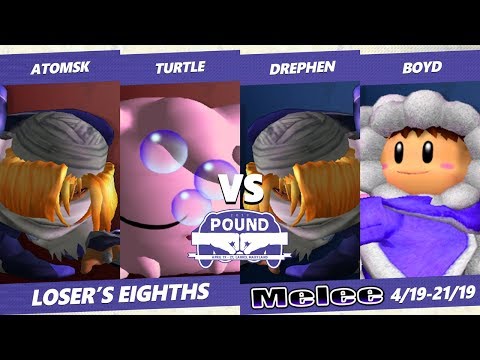 Pound 2019 SSBM Teams -  Boyd & Drephen VS  Atomsk & Turtle - Smash Melee Loser's Eighths