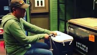 Joe Bonamassa Riding a Beer Cooler Scooter Backstage