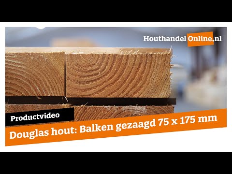 Balk Douglas hout 75x175mm fijnbezaagd zwart geïmpregneerd (gedompeld) video