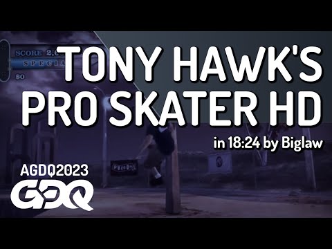 Tony Hawk's Pro Skater HD by Biglaw in 18:24 - Awesome Games Done Quick 2023