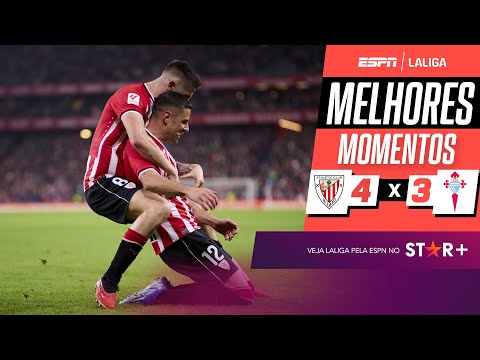 Em jogo frenético de 7 gols, Athletic Bilbao marca no último lance e bate Celta | Melhores Momentos