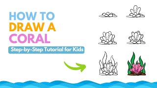 How to Draw Coral - Simple Ocean Drawing Tutorial for Beginners