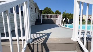 Watch video: Two-tier Pool Deck Replacement
