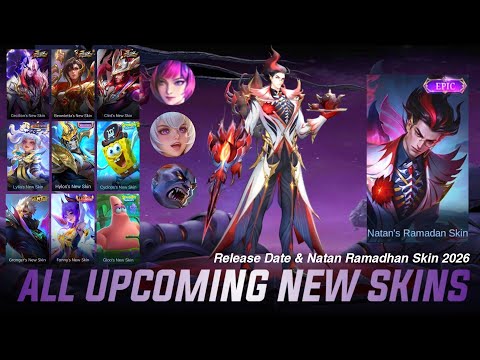 MOBILE LEGEND ALL UPCOMING SKIN - RELEASE DATE & NATAN EPIC SKIN - MLBB X SPONGEBOB | ML LEAKS