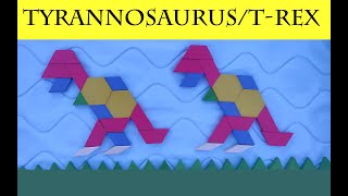Learning Shapes - Tyrannosaurus/T-Rex Dinosaur Shapes with Pattern Blocks | Baby Playground