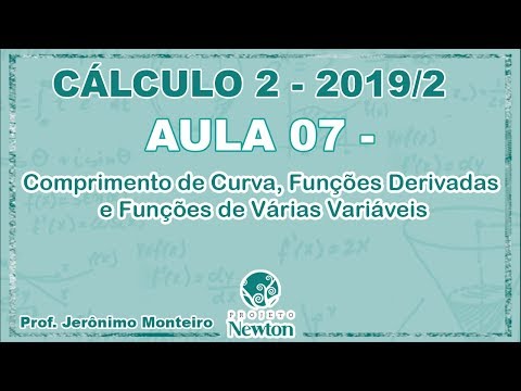 Cálculo 2 - Aula 07 - Comprimento de Curva, Funções Derivadas e Funções de Várias Variáveis