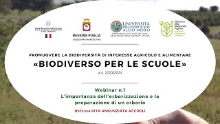 Progetto «BiodiverSO per le scuole» (a.s. 2023/2024) - Seminario n°1: Erbario e erborizzazione