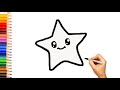 How to Draw a Star Easy Drawing for Children and Toddlers | Star Drawing, Coloring,Painting, Glitter