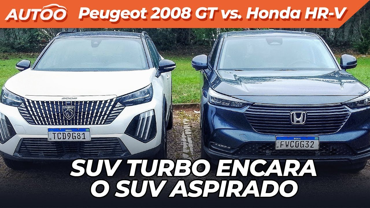 Peugeot 2008 GT e Honda HR V lado a lado