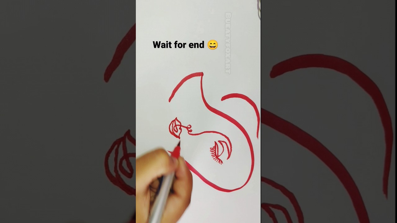 😱Continuous line drawing portrait of woman face #simplestrokes #women_respect_video