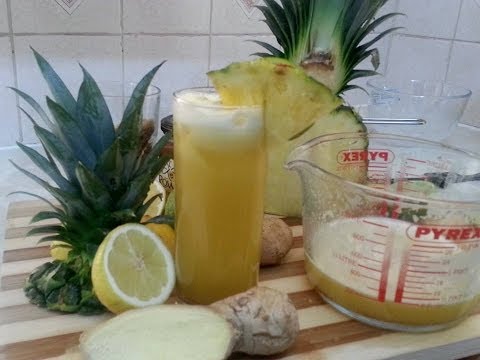 Pineapple Juice With Ginger, Lime And Honey Served With Ice | Recipes By Chef Ricardo