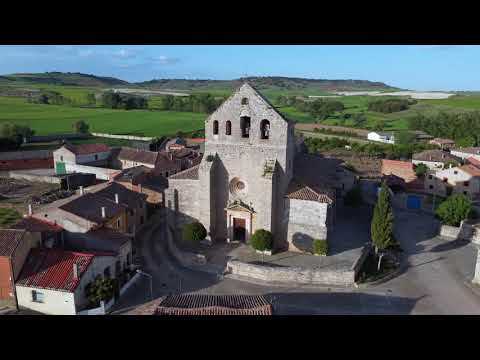 Vistas aéreas de ls iglesia de Mazuela