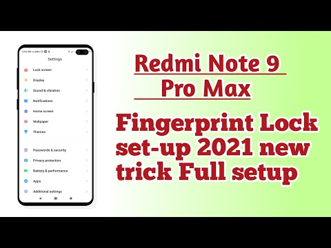Redmi Note 9 Pro Max , Fingerprint Lock setup 2021 new trick Full setup